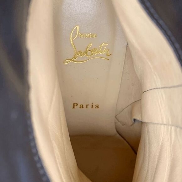 Christian Louboutin Bianca Bootie 120 EU 39 US 9 Charbon Velour Suede Platform - Picture 8 of 11